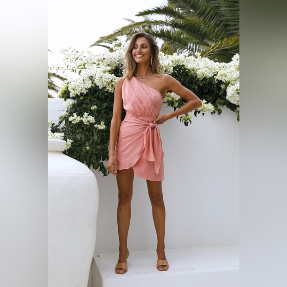 Hello Molly Soft Hearts Club Dress in Peach - Size S - Picture 4 of 7